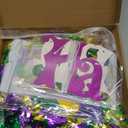 39-41 Pcs Mardi Gras Golf Cart Decoration Kit Purple Green Gold Car Wagon Parade Supplies Tragedy Comedy Mask Garland Decor for Holiday Party Decoration