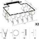 Hat Rack for Wall, 2 Pack Adjustable Metal Hat Hanger Hold 22 Hats, Drilled Type Hat Organizer for Baseball Caps, Holder, Storage for Closet, Near the Door, Bedroom