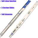Soft Close Drawer Slides,10 Pair of 18 Inch 100 LB Capacity Full Extension Side Mount Drawer Rails