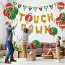 Football Party Supplies Kit - Touchdown Letter Balloon, Goal Post & Football Shaped Foil Balloons, Round 'Touchdown!' Foil Balloons, and Banner for Birthday, Game day, Tailgate Party Decorations