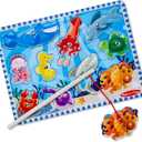 Melissa & Doug Magnetic Wooden Fishing Game and Puzzle with Wooden Ocean Animal Magnets