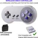 KIWITATA 2 Pack 2.4GHz Wireless Controller for SNES Original Console, Rechargeable Wireless Remote Gamepad Controller for SNES Super Nintendo Entertainment System Console
