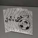 4 x smrtcol Soccer Party Favor Bags with Handles50 Pack White Football Theme Gift Bag for Kids, Sports Birthday Goodie Bags for Candy, Toys & Party Supplies