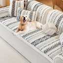 Couch Cover for Dogs, Washable Non-Slip Boho Geometric Pet Sofa Protector, Soft Sofa Slipcovers Cushion Protector for Dogs and Cats. (Light Gray, 27.6" x 59.06" x 1.5")