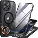 Miracase Magnetic for iPhone 16 Pro Max Case 6.9'' [Compatible with MagSafe] Full-Body Phone case with Built-in Glass Screen Protector& Camera Protector,Drop Proof 16 Pro Max Cover,Black