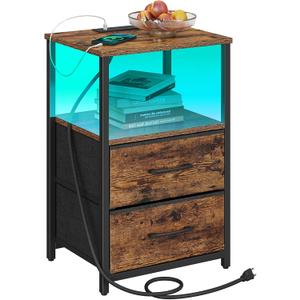 tutotak led end table, charcoal grey TB01BY088L