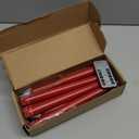 Flameless Taper Candles with Remote Control,3/6/9/12/15pack Plastic LED Candle, Flickering Battery Operated, 9.2'Classic Tall Candle for Wedding, Party,Christmas,Home Decor (12PACK, Red)