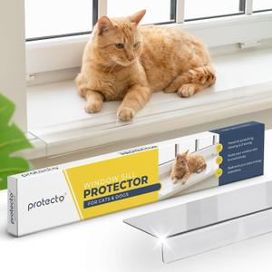 Protecto Window Sill Protector from Dogs & Cats, 29.5 x 3.25 Clear Window Guards from Cats Scratching Chewing & Clawing | Keep Your Sills Smooth & Paws Safe | Ultra Strong Window Sill Cover Protection (Clear 1-pack)