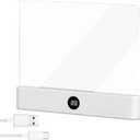 Smart Flat Book Lights for Reading at Night, Eye Caring Clear Panel Flat Book Light, Rechargeable Clear Full Page Panel Books Lamp with 3 Colors and Timer, for Home Bedroom School Dorm