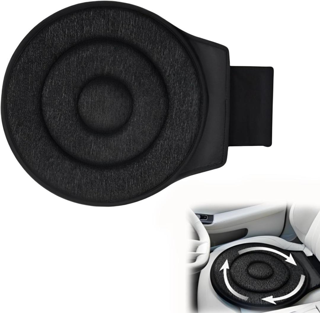 Rotating Seat Cushion for Car, 360 Swivel Seat Cushion for Car, Auto Non-Slip Swivel Cushion for Elderly, Pregnant Women & Limited Mobility - Easy to Use & Install, Breathable Comfort Cushion