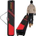 WeenthAvenue Snowboard Bag with Wheels, Up to 195CM Padded Waterproof Ski Bags for Air Travel Flying, Skis Travel Bags for Snowboard, Double Skis, Boots, Helmet, Ski Gear, Includes 2 Boot Bags