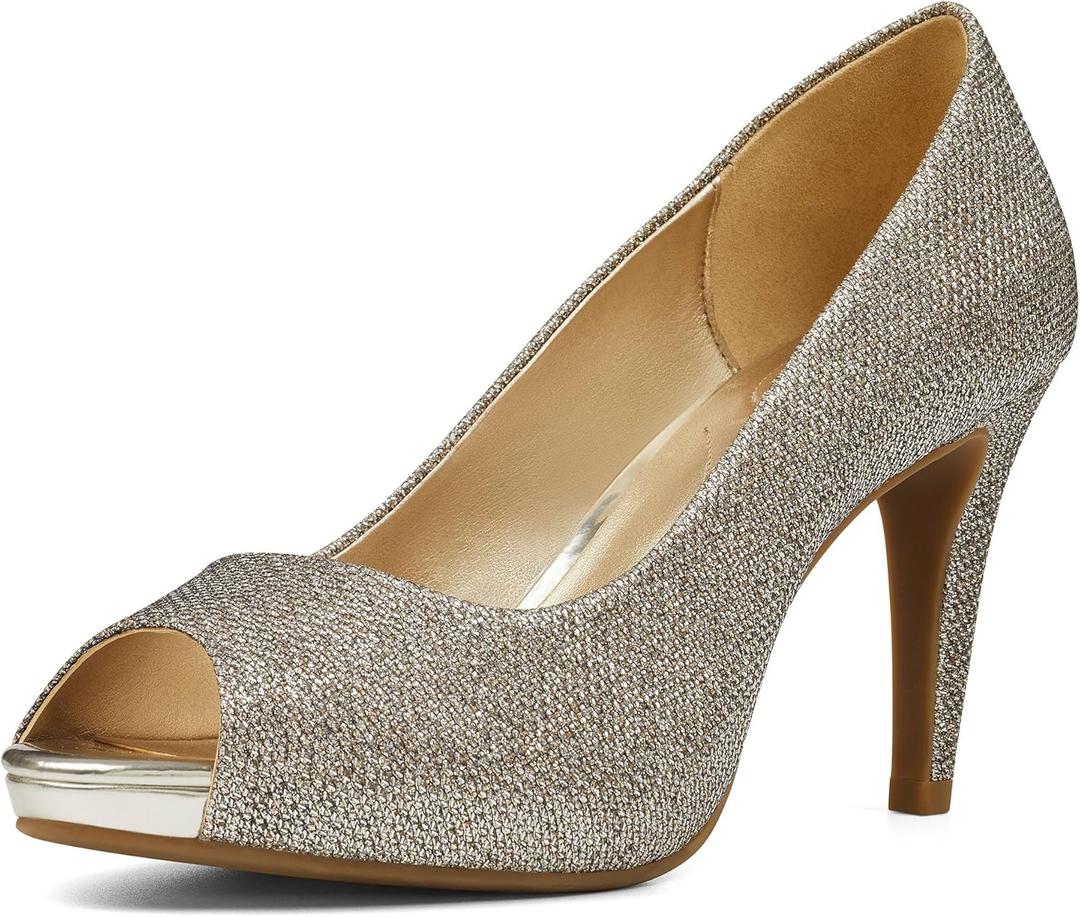 Bandolino Women's Rainaa Pump (8 Wide, Gold Glam 710)