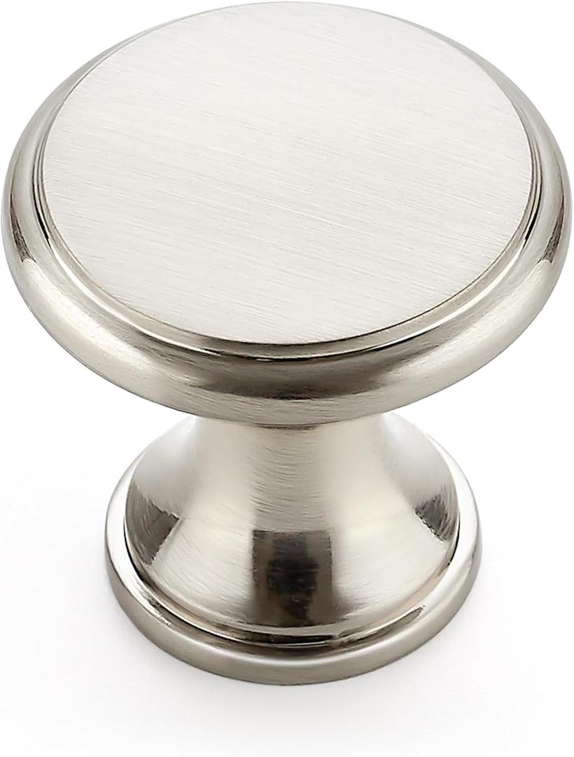 Ravinte 10 Pack Brushed Nickel Kitchen Cabinet Knobs, Solid Silver Pulls Zinc Handles Simple Drawer Cabinet Hardware for Cupboard Drawer Knobs