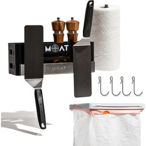 Magnetic Grill Caddy for Outdoor Grill - Compatible Blackstone Griddle Caddy for Grilling BBQ Tools & Griddle Accessories - Includes Trash Bag Holder