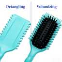2 x Bounce Curl Brush, Flexibility Spiral Hair Brush, Scalp Massager Spring Brush for Curly, Thick Hair & Hairbrush Great Wet And Dry Hair Detangling Smoothing for Women and Men (Green)