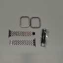 Supoix Compatible with Apple Watch Band 38/40/41/42/44/45/46/49mm+ Case, Women Jewelry Bling Diamond Rhinestone Replacement Metal Bands & 2 Pack PC Protector Case for iWatch Ultra 3/2/1 Series 11/10/9/8/7/6/5/4/3/2/1/SE Size 46 mm