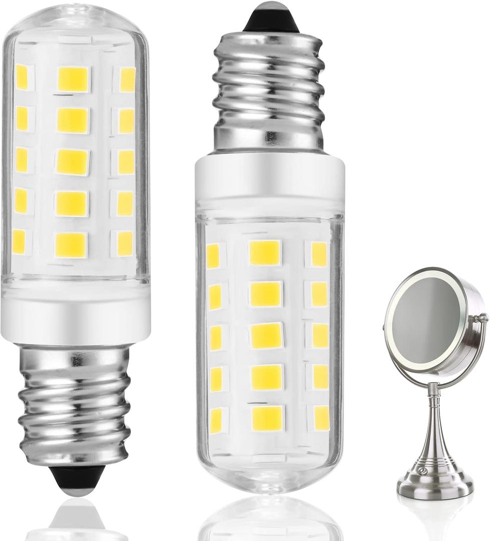 Double-Sided Mirror LED Bulb Dimmable for Conair illuminations Makeup Mirror Double Sided Illuminated Mirror Fits Jerdon Makeup Mirror Replaces, 2PCS (Warm White)