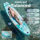 PRAISUN 12 x 35 Inflatable Paddle Board, 450lbs Extra Wide Stand Up Paddleboard for Youth/Adults of All Skill Levels, Stable SUP with Seat & Full Kit, for Fishing, Yoga, Lake & Ocean