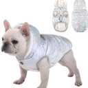 Windproof Waterproof Dog Coat Fleece & Cotton Lined Warm Jacket, Cold Weather Pet Apparel Clothes Vest for Small Medium Large Dog (S, Silver)