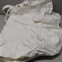 4 Pcs Ruffle Chair Cushions Cover 17.5''x17.5'' French Chair Pad Slipcover with Ties Ruffled Skirt Seat Cover Farmhouse Decor Covers Only, for Home Dining Kitchen Chairs Cushion (White)