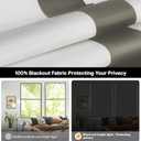 LazBlinds No Tools No Drill Cordless Roman Shades for Windows, Blackout Thermal Insulated UV Blocking Window Blinds, Room Darkening Fabric Blinds for Indoor Windows, 36'' W x 64'' H, White-Grey