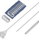 HOTOOLME Aquarium Scraper, 25.6" Stainless Steel Scraper Cleaning Razor with 10 Blades for Glass Aquarium Fish Tank