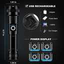 3 Pack Rechargeable LED Flashlights High Lumens, 90,000LM Super Bright Flashlight, Adjustable 5 Modes Powerful Flash Light with USB Cable, Waterproof Handheld Flashlight for Home Camping Emergencies