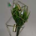 2 Pieces Gold Wall Decor Hanging Planters with Artificial Plants Metal Vase Indoor Plants Holder Modern Geometric Wall Art for Home Bathroom Bedroom Living Room Office(Aquatic Plant,Small)