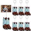 Tatuo 6 Pcs Cowboy Boots Table Number Holders Cute Photo Balloon Place Card Holder Cute Table Number Stands Picture Menu Memo Clips for Food Signs Party Wedding Anniversary Decorations (Blue)