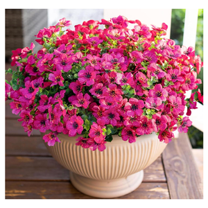 Artificial Flowers for Outdoor Indoor Garden Home Decoration, Plastic Faux Flowers, Faux Flower Daisy with Eucalyptus Leaves Fake Plants Greenery Boxwood Porch Patio, Decorative Faux Flower Daisy (E)