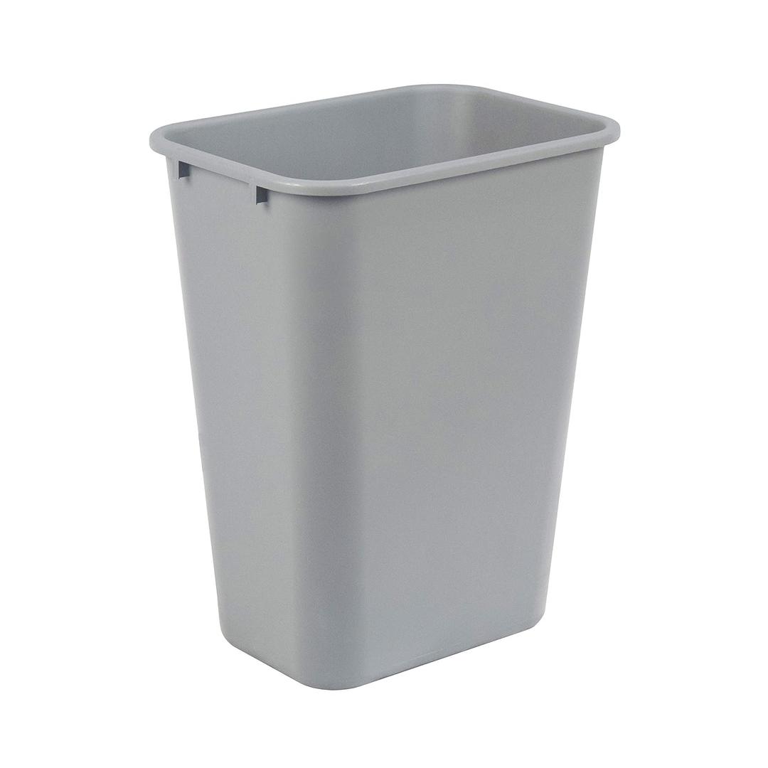 Amazon Basics Lightweight Rectangular Commercial Office Wastebasket, 10 Gallons, Grey
