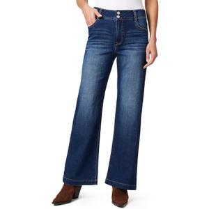 Angels Forever Young Women's Everbreeze Curvy High-Rise Relaxed Flare Jeans 10