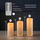 120 Pack Waterproof Outdoor Flameless Candles, Battery Operated Flickering LED Candles with Remote Control and Timer for Outdoor Laterns, Porch, Home, Parties, Special Occasions