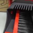 Broom with Dustpan Combo Set, Long Handle Upright Standing Self-Cleaning Broom and Dustpan Set for Pet Hair & Dust Cleanup, Indoor Outdoor Use for Home, Kitchen, Office, Red & Gray