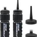 UICE Hockey Water Bottle 25.3oz 2 Pack - Leakproof Sport Water Bottles with Short/Long Nozzle Lids for Hockey/Lacrosse/Baseball/Softball/Football/Fitness,Black