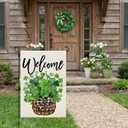 CROWNED BEAUTY St Patricks Day Garden Flag Shamrocks Clover Basket 12x18 Inch Double Sided Green Holiday Decoration for Outdoor Lawn Yard CF1932-12