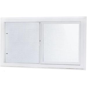 Left-Hand Single Sliding Vinyl Window White with Dual Pane Insulated Glass