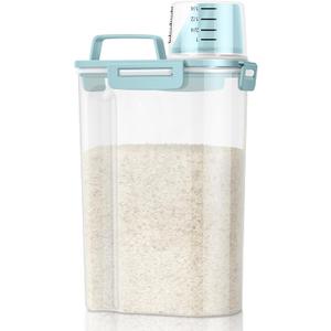 TBMax Rice Storage Container 3-5 Lbs Flour Container Cereal Dispenser with Measuring Cup, Airtight Dry Food Container Bin for Kitchen Pantry Storage Organization