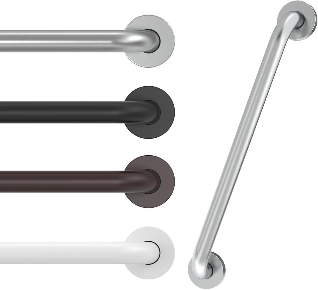 16 Inch Grab Bars for Wall Brush Nickel, Safety Shower Grab Bars for Seniors Elderly Handicapped, Handicap Grab Bars for Shower with Concealed Screws, Tesuchan