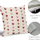Kawani Valentine's Day Pillow Covers 18x18 Inch Small Red Pink Hearts Outdoor Decorative Throw Pillow Covers Set of 2 Pink Valentines Day Pillowcases Cushion Covers for Home Couch Decor