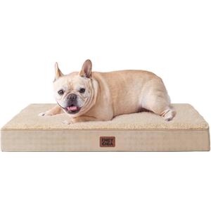 EHEYCIGA Orthopedic Medium Dog Beds for Small Dogs with Removable Washable Cover for Crate, Khaki, 30x20
