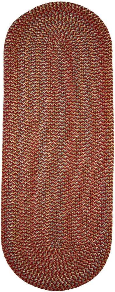 Super Area Rugs Confetti Indoor/Outdoor Braided Rug - Woven Rug Made in USA - Brilliant Red - 2ft x 9ft Runner