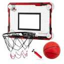 RUNBOW Indoor Mini Basketball Hoops Backboard with Powerful Suction Cups, Wall Mounted Door Basketball Hoops, Toys with Balls Gifts for Kids Boys Teens (43x30CM, Blue with Scorer) (Red Ordinary)