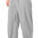 perdontoo Men's Linen Cotton Loose Fit Casual Lightweight Elastic Waist Summer Beach Pants (3X-Large, Grey)