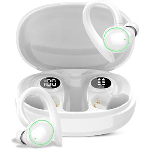 Wireless Earbuds, Bluetooth 5.4 Headphones Sport, Over Ear Buds With ENC Noise Cancelling Mic, 48H, Wireless Earphone With Earhooks, Stereo Deep Bass, IP7 Waterproof Headset for Workout, White