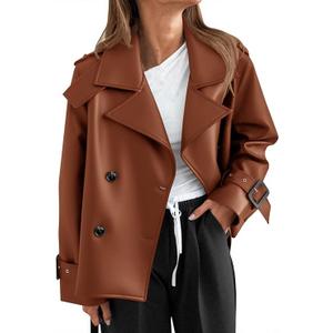 Yousify Womens Textured Faux Leather Jackets Oversized Button Down Motorcycle Clothes Casual Fall Trendy Coat Outerwear XL