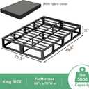 VIPSHOW 10 Inch King Metal Bed Frame with Round Corner, 3000 LBS Heavy Duty