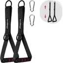 CoreSlings Cable Machine Handles with Finger Straps for gripping Forearm Strength Training, Workout Handles Cable attachments for Gym, Resistance Bands Handles. (Black)