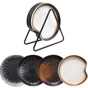 BigNoseDeer Kitchen Decor 4 Pack Spoon Rest for Stove Top Ceramic Spoon Holder Large Spoon Rest for Kitchen Counter Housewarming Gifts (5.3 Inch, Mix Color)