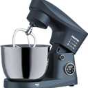 Gourmia 5 Quart Digital Electric Stand Mixer with Attachments, Bowl Shield, Dough Hook, Whisk and Beater - LED Display Timer - 10 Speed Kitchen Countertop Dough Maker Machine for Bread, Cake, Cookies